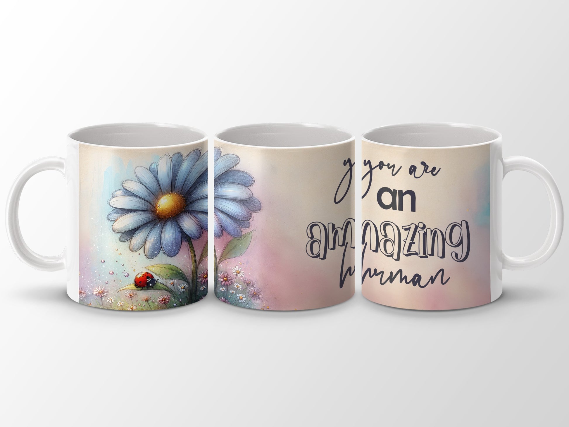 Blue Daisy Ladybug Amazing Human Inspirational product type
Mug
Coffee Mug
Tea Mug
Gift
Gift Idea
Inspirational Gift
Amazing Human
Positive Message
Blue Daisy
Daisy Flower
Ladybug Art
Watercolor Design
Floral Mug
Nature Inspired
Motivational Mug
Best Friend Gift
Thoughtful Gift
Unique Mug
Cute Ladybug
Flower Art