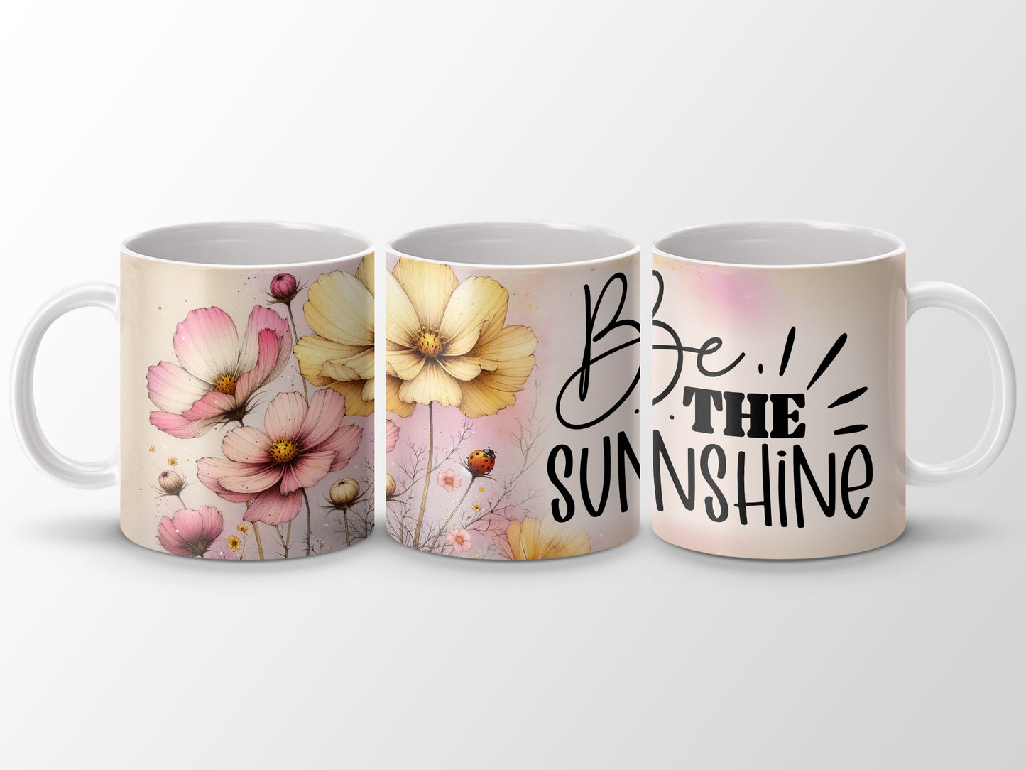 Floral Be the Sunshine Ladybug Cosmos Mug product type
