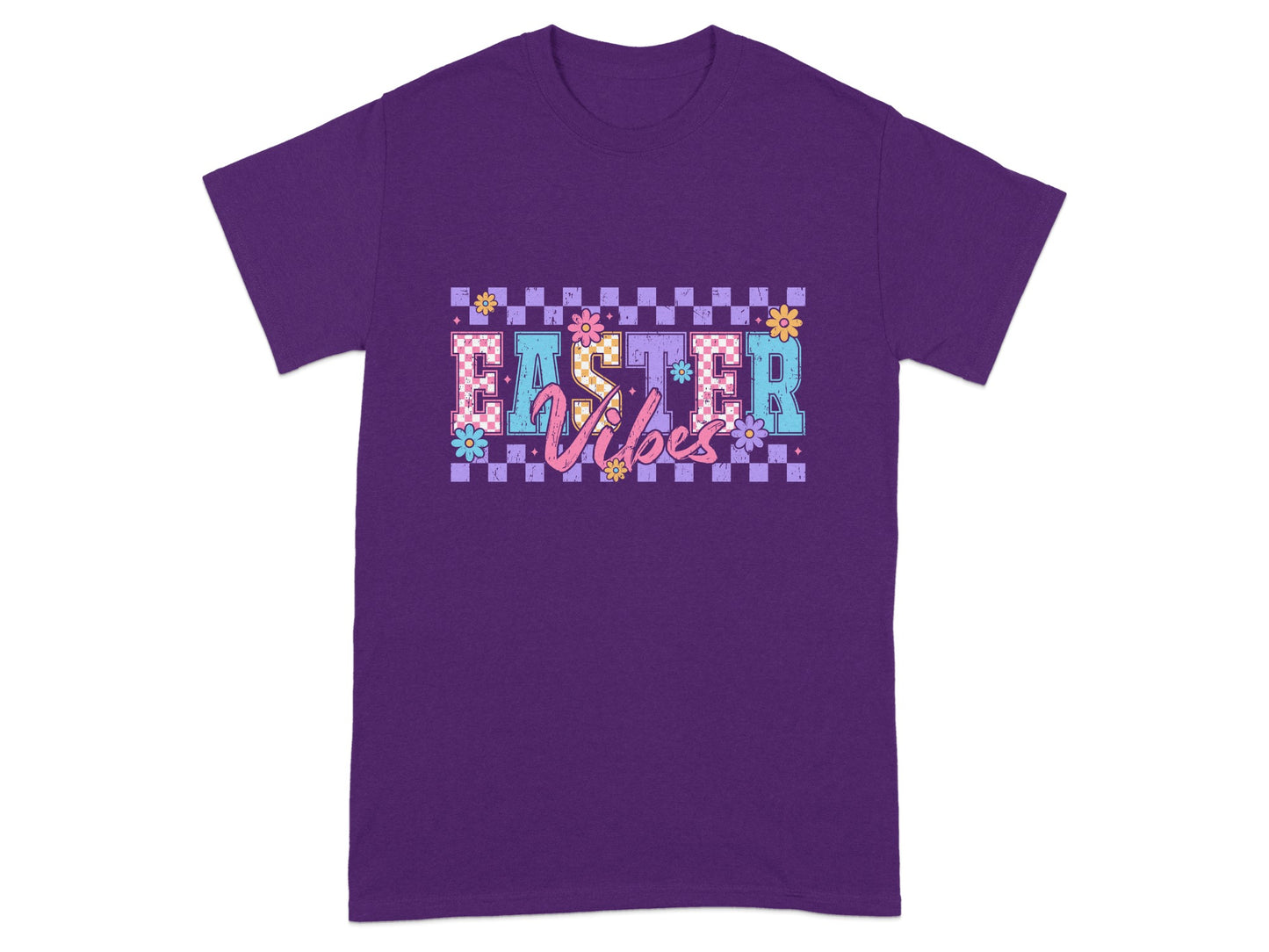 Easter Vibes Colorful Graphic T-Shirt Fun Design Tee
