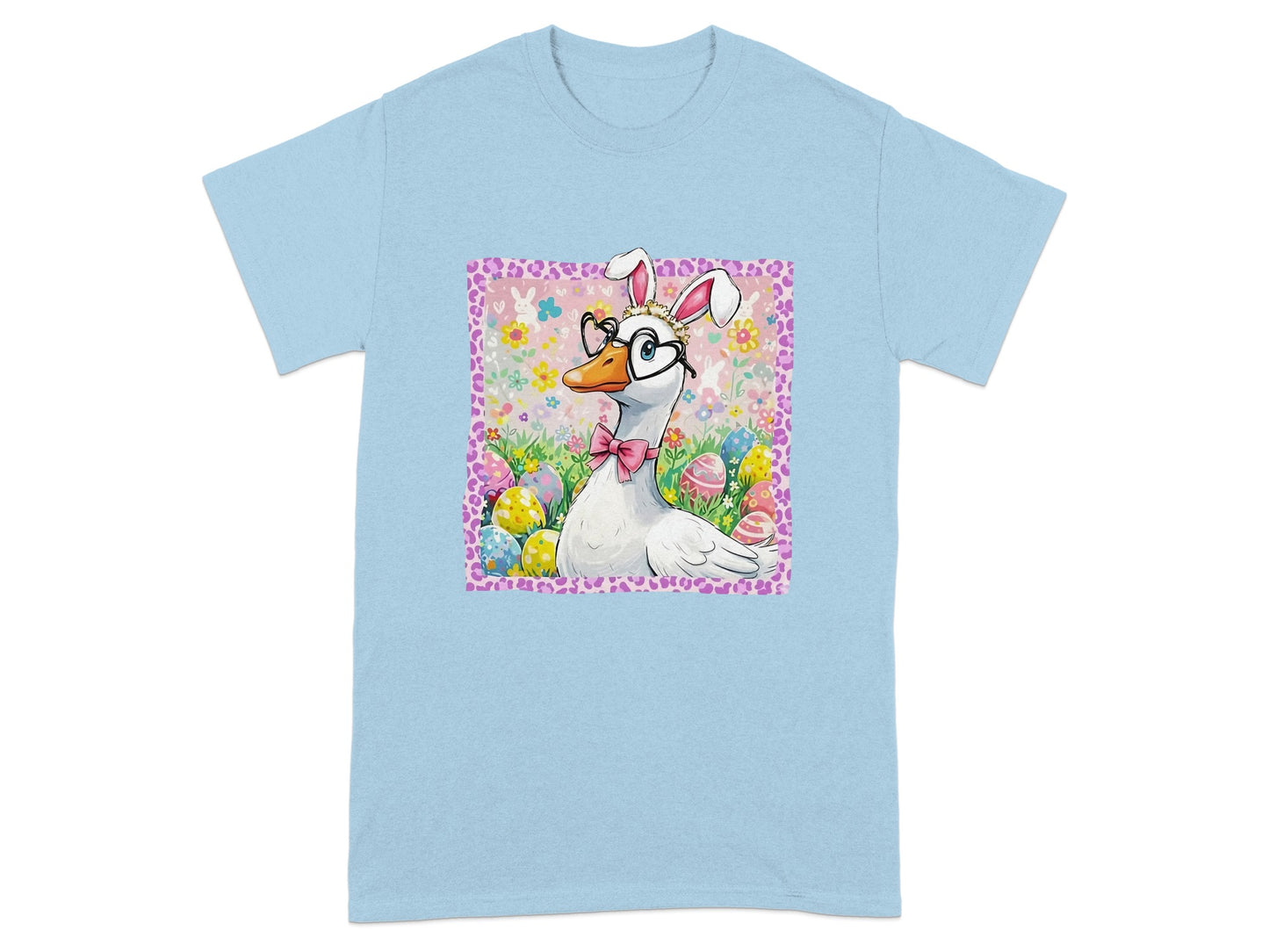 Easter Bunny Duck with Glasses Graphic T-Shirt