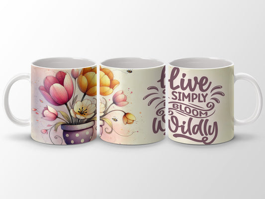 Live SIMPLY BLOOM Wildly Floral Bee Garden Mug product type