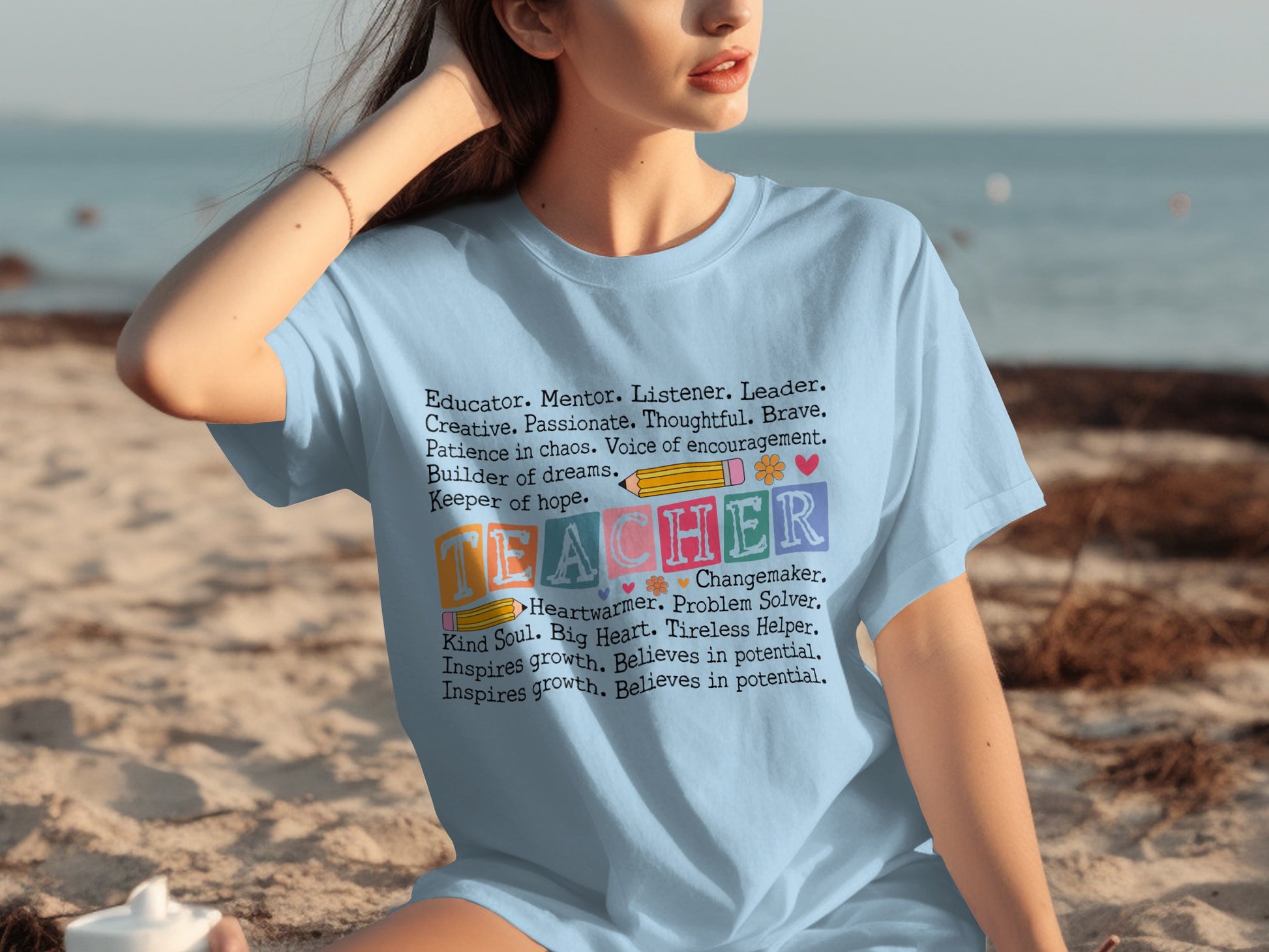 Inspirational Teacher Empowerment Typography T-Shirt