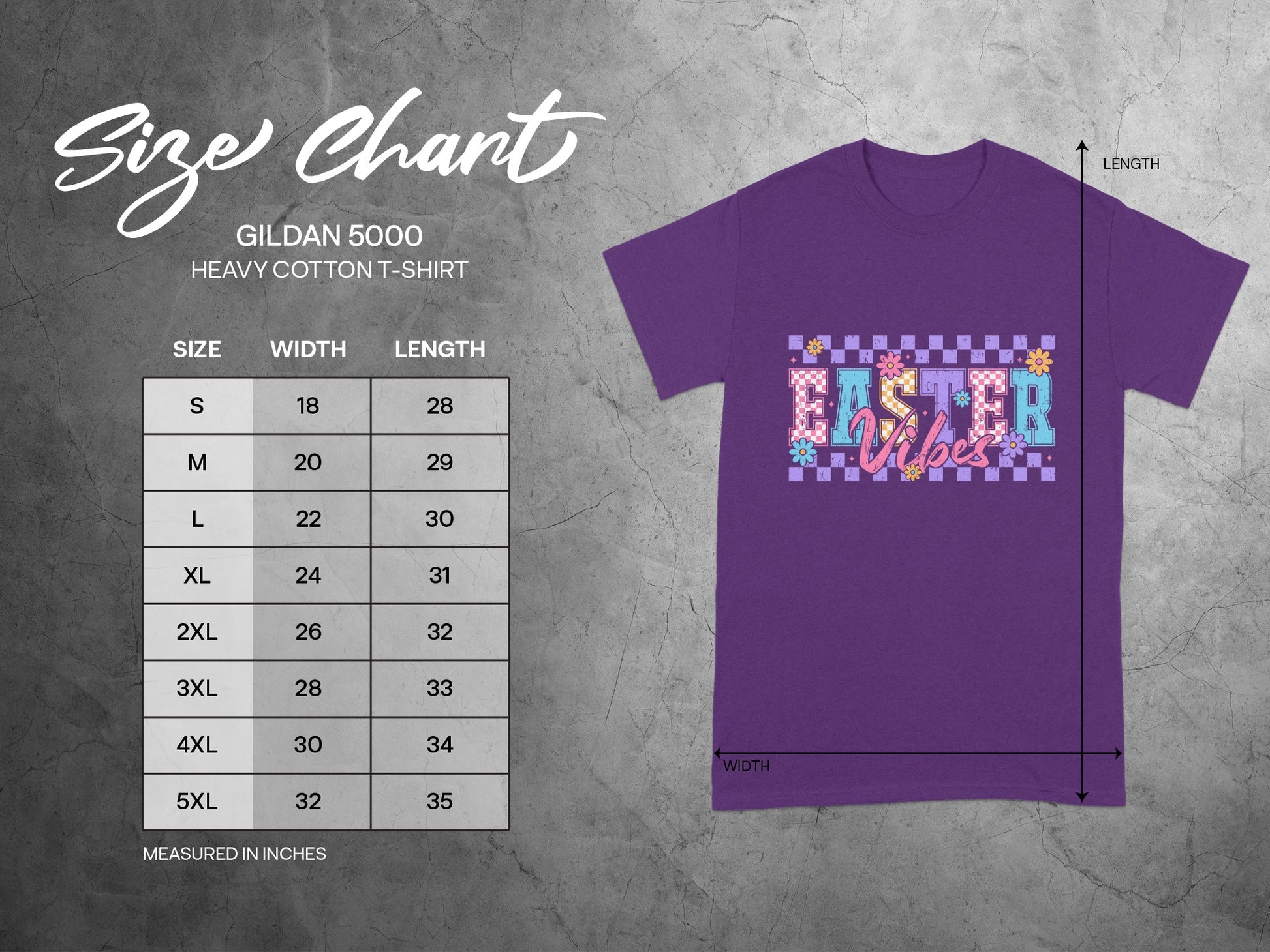 Easter Vibes Graphic Gildan 5000 Heavy Cotton T-Shirt