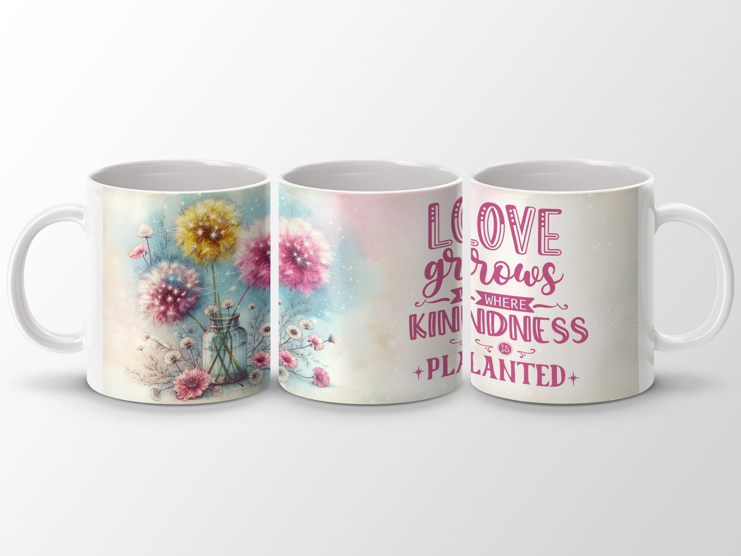Dandelion Flower Love Grows Where Kindness Is Planted Mug product type