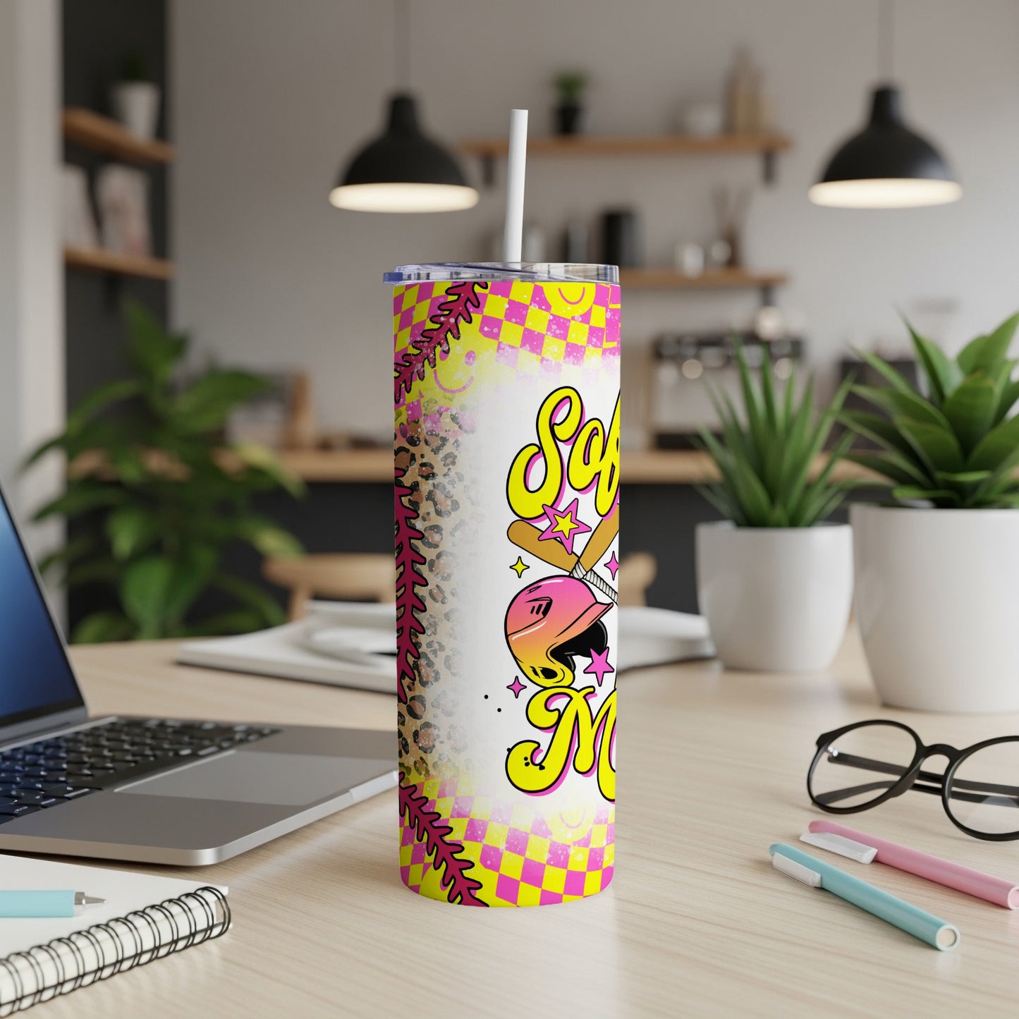 Softball Mom Design Tumbler 20oz Stainless Steel