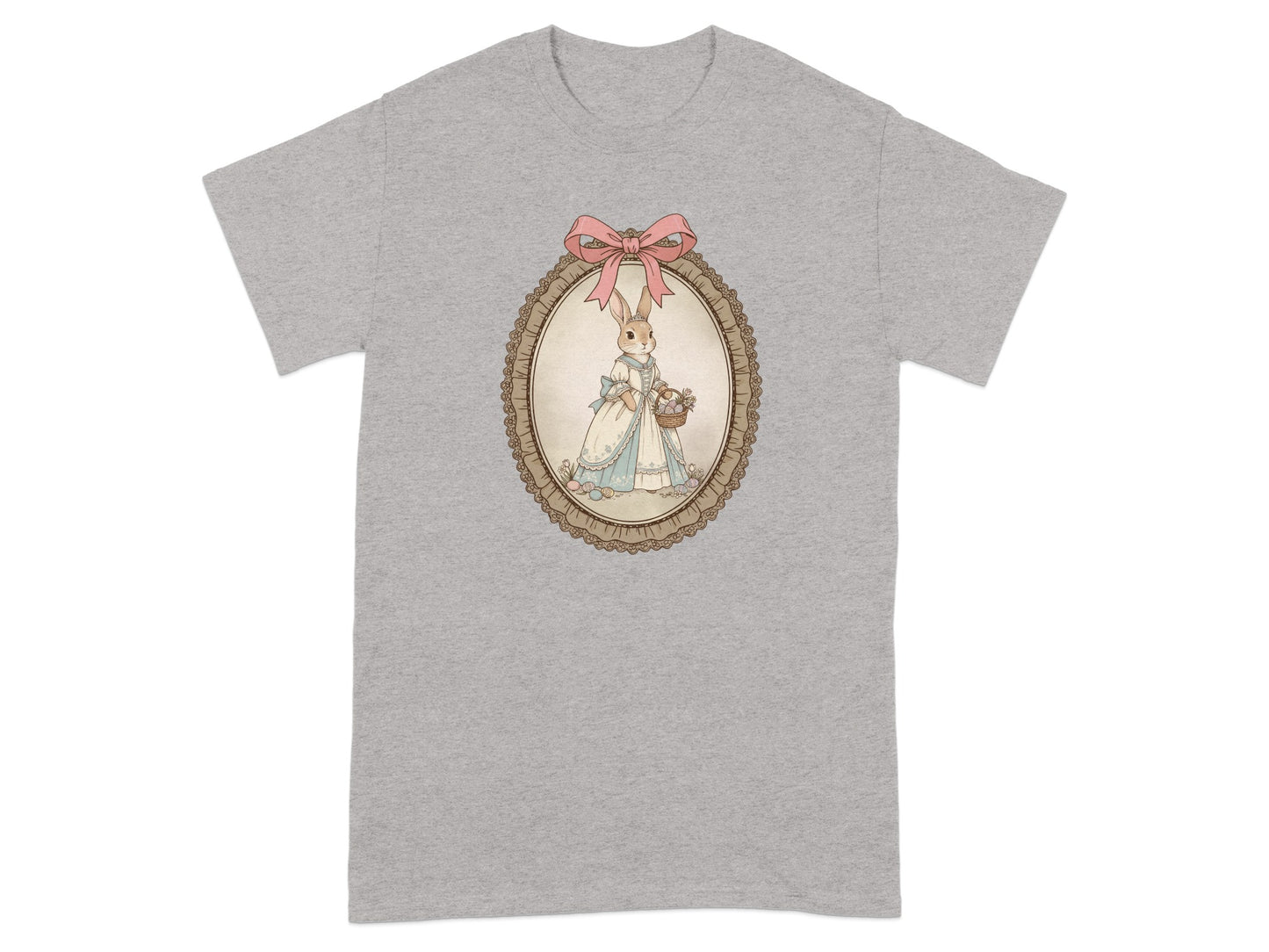 Vintage Easter Bunny with Pink Bow T-shirt