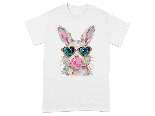 Colorful Bunny With Sunglasses Art Design T-Shirt