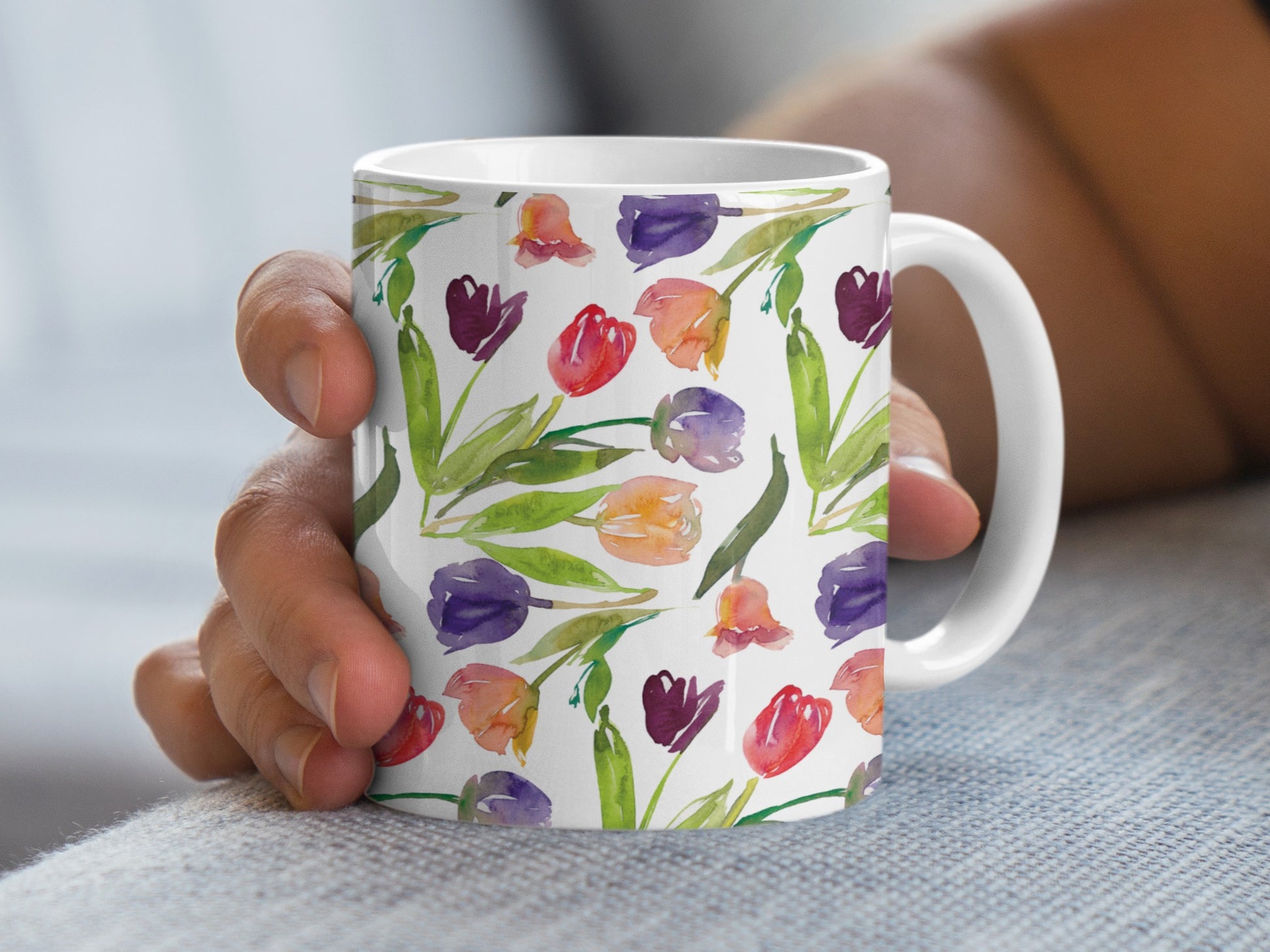 Spring Blossom Vibrant Watercolor Tulip Pattern Mug product type
Mug, Coffee mug, Tea mug, Drinkware, Tulip pattern, Floral design, Watercolor tulips, Spring flowers, Vibrant print, Colorful mug, Botanical art, Flower mug, Gift idea, Home decor, Kitchen accessory, Artistic mug, Garden motif, Blossom pattern, Unique gift, Beautiful mug