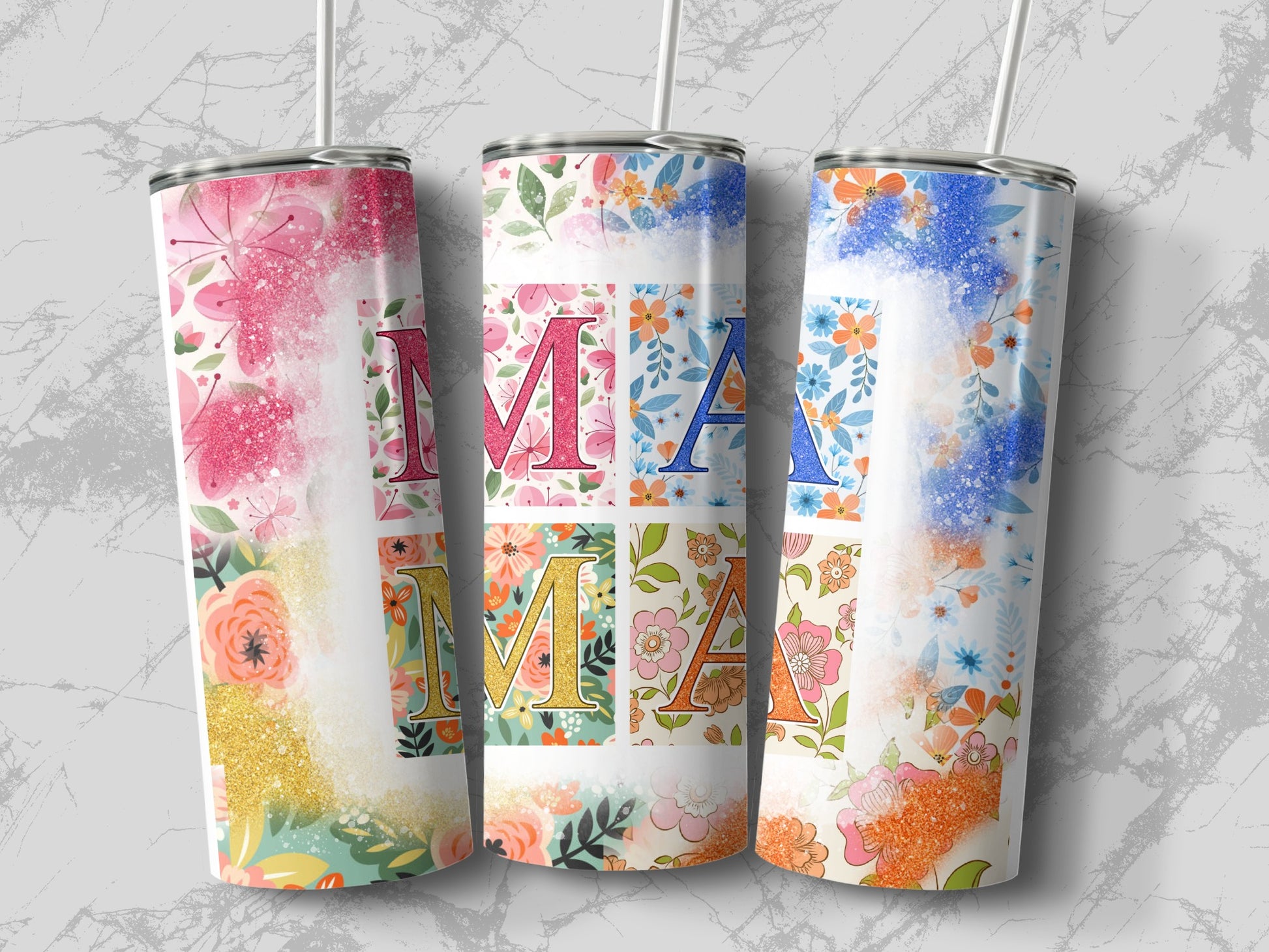 Floral Design Mama Insulated Tumbler Drinkware