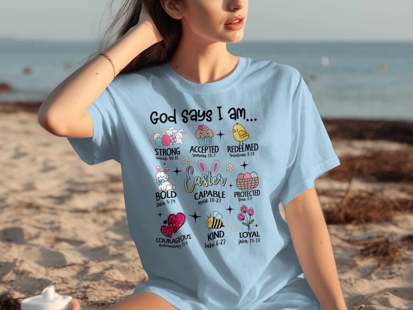 God Says I Am Strong Accepted Redeemed Easter T-Shirt