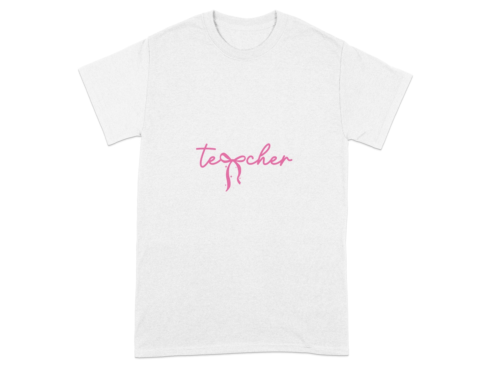 Pink Teacher Graphic White T-shirt Casual Clothing