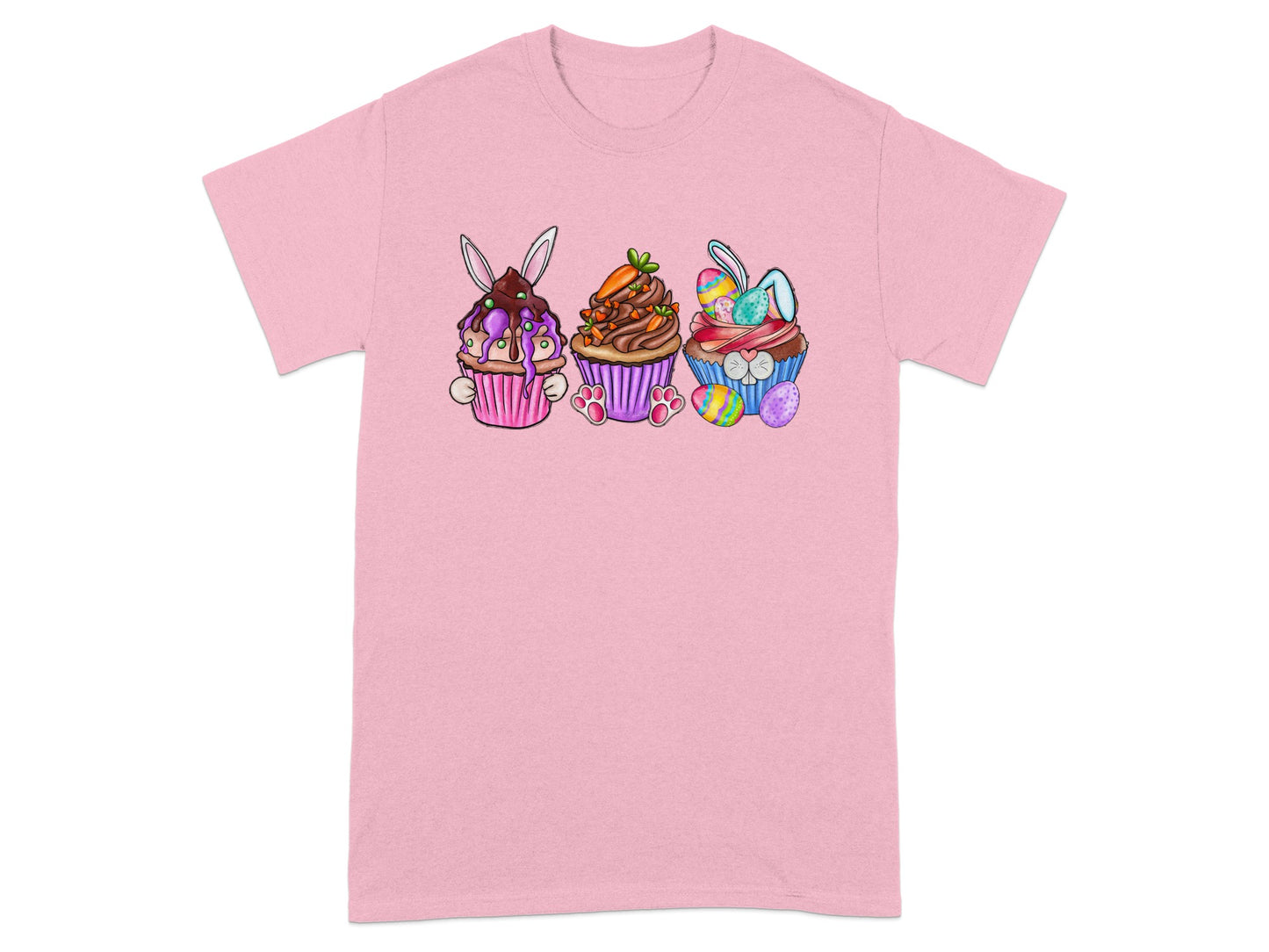 Colorful Easter Bunny Cupcakes Graphic Tee
