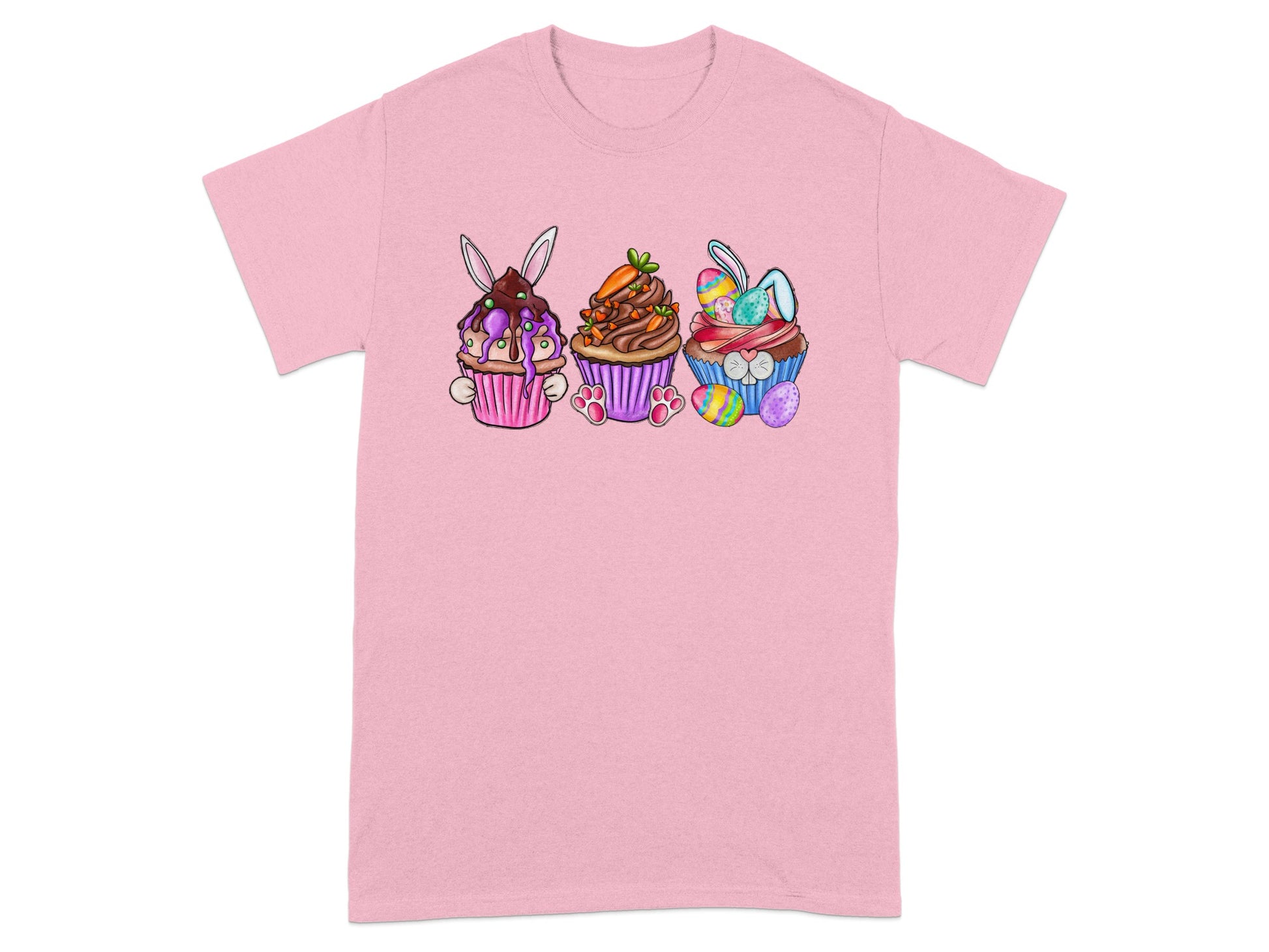 Colorful Easter Bunny Cupcakes Graphic Tee
