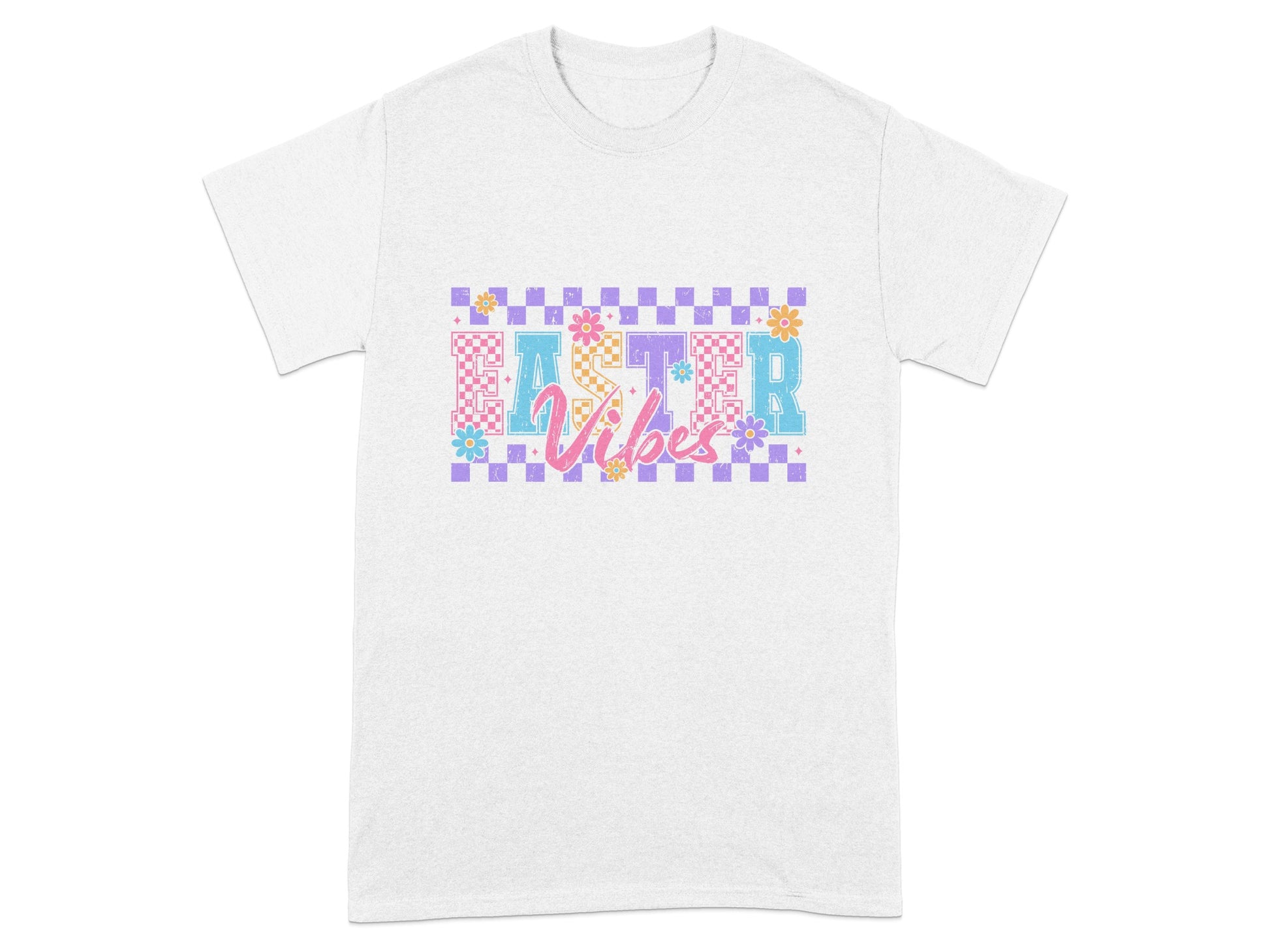 Easter Vibes Colorful Graphic T-Shirt for Holiday Style