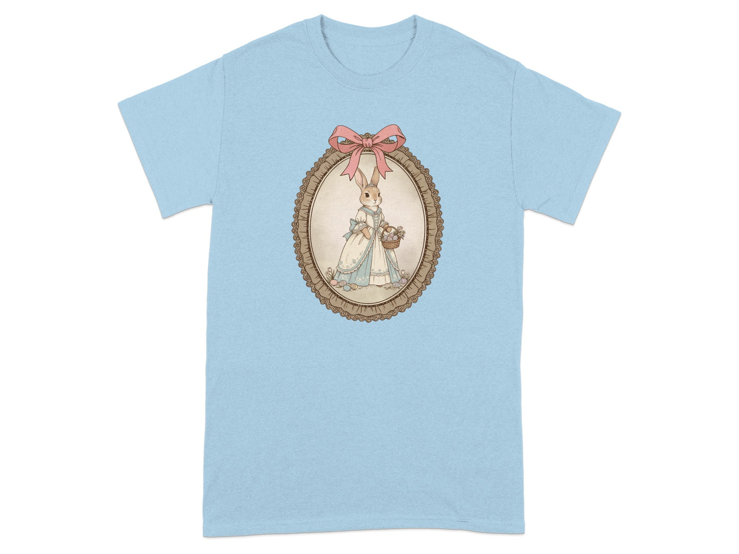 Vintage Bunny Framed Art Graphic T-Shirt for Adults