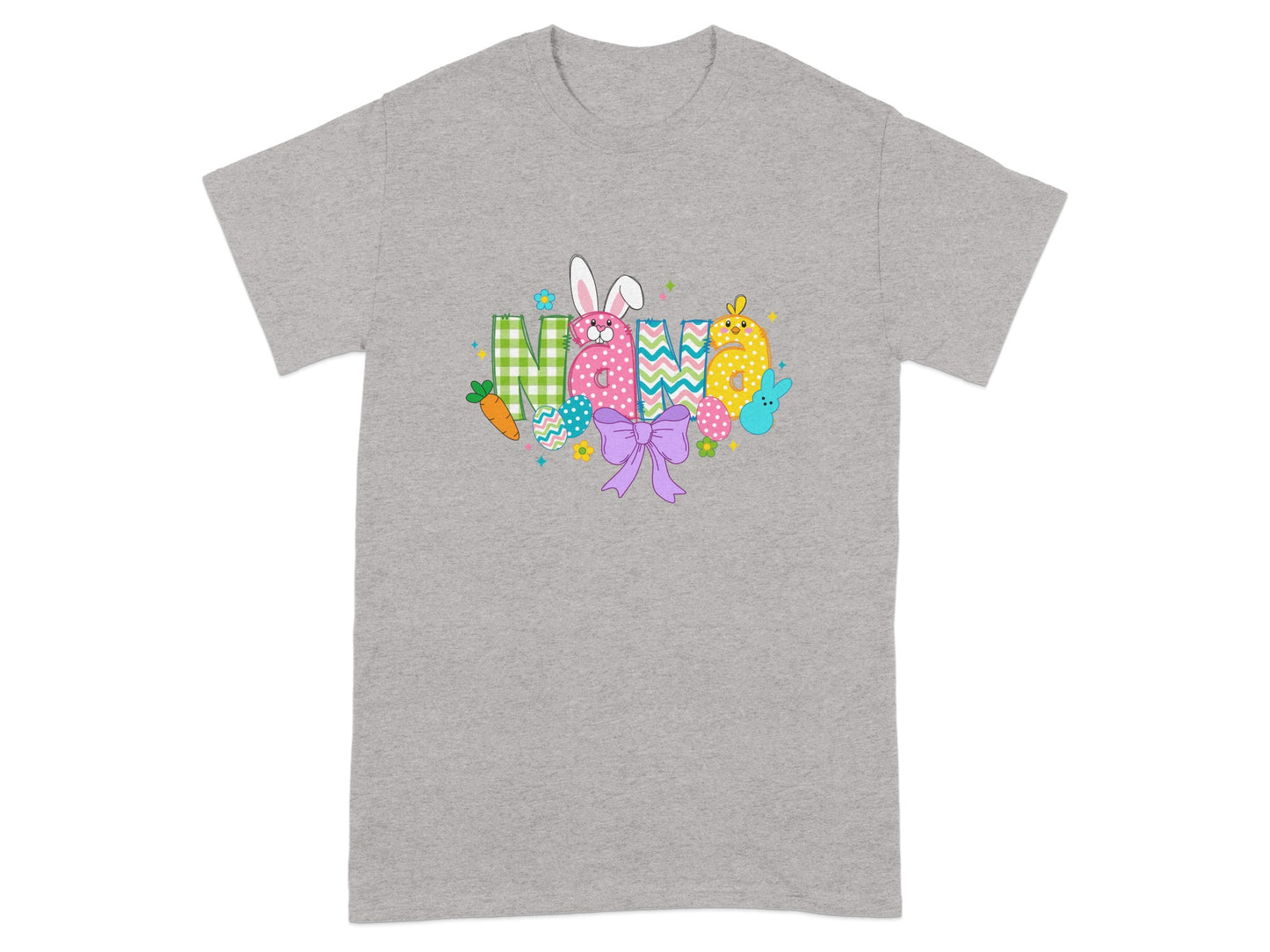 Cute Easter Bunny and Carrot Graphic T-shirt