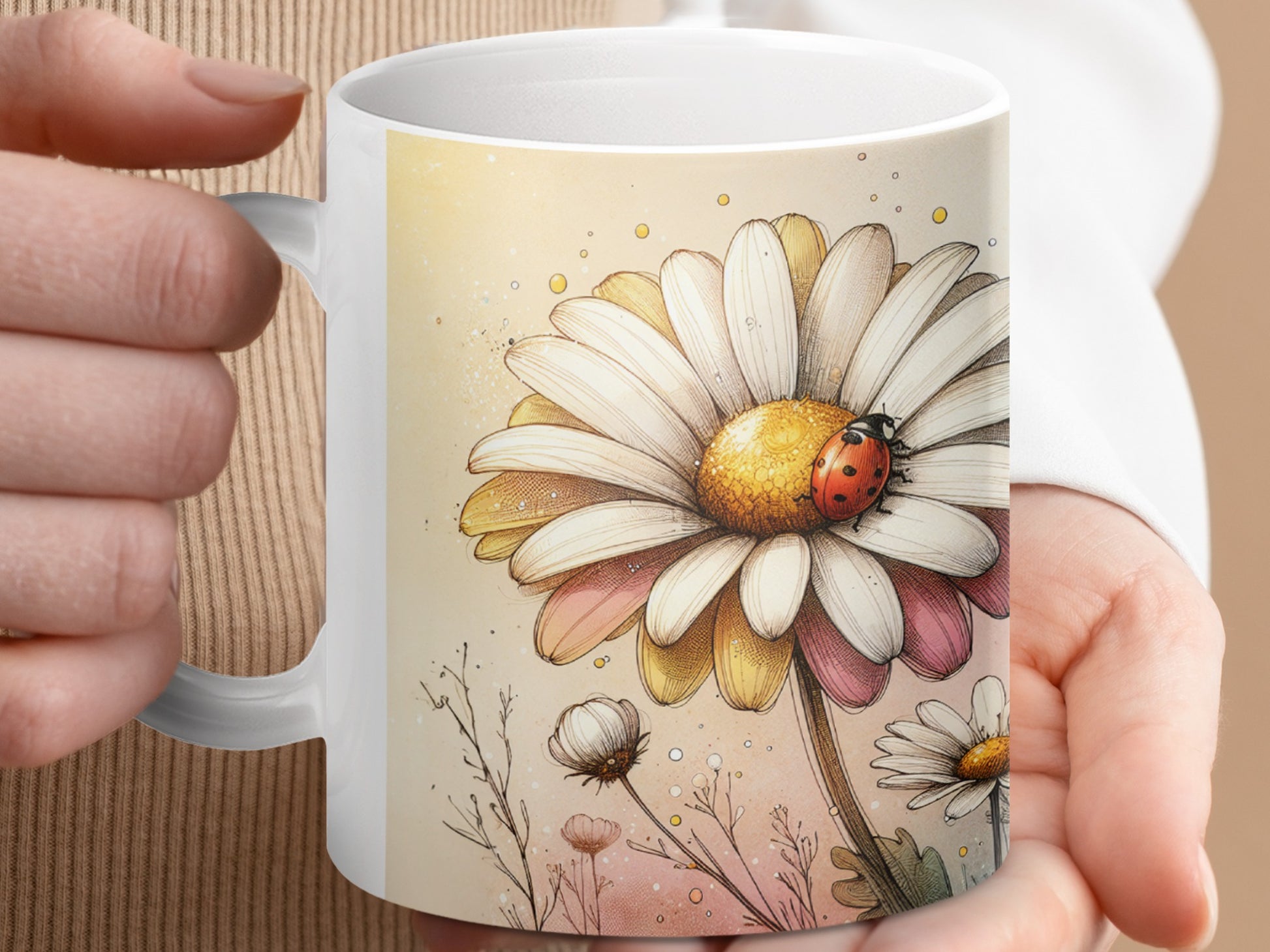 Happy Daisy Ladybug Floral Garden Spring Design product type
Daisy
Ladybug
Flower
Floral
Spring
Garden
Nature
Insect
Blossom
Cute
Happy
Art
Design
Unique
Colorful
Drinkware
Gift
Coffee mug
Tea mug
Decorative mug