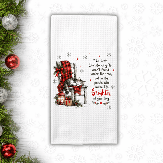 Christmas Cat Waffle Weave Kitchen Towel – Best Gifts Quote