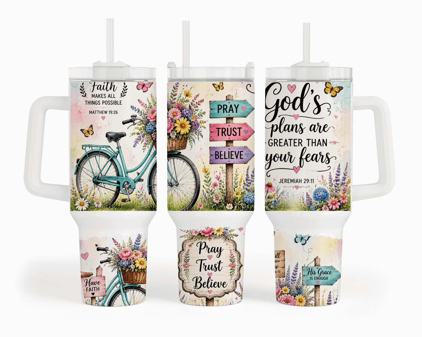 God's Plans Are Greater Than Your Fears 40 oz Tumbler