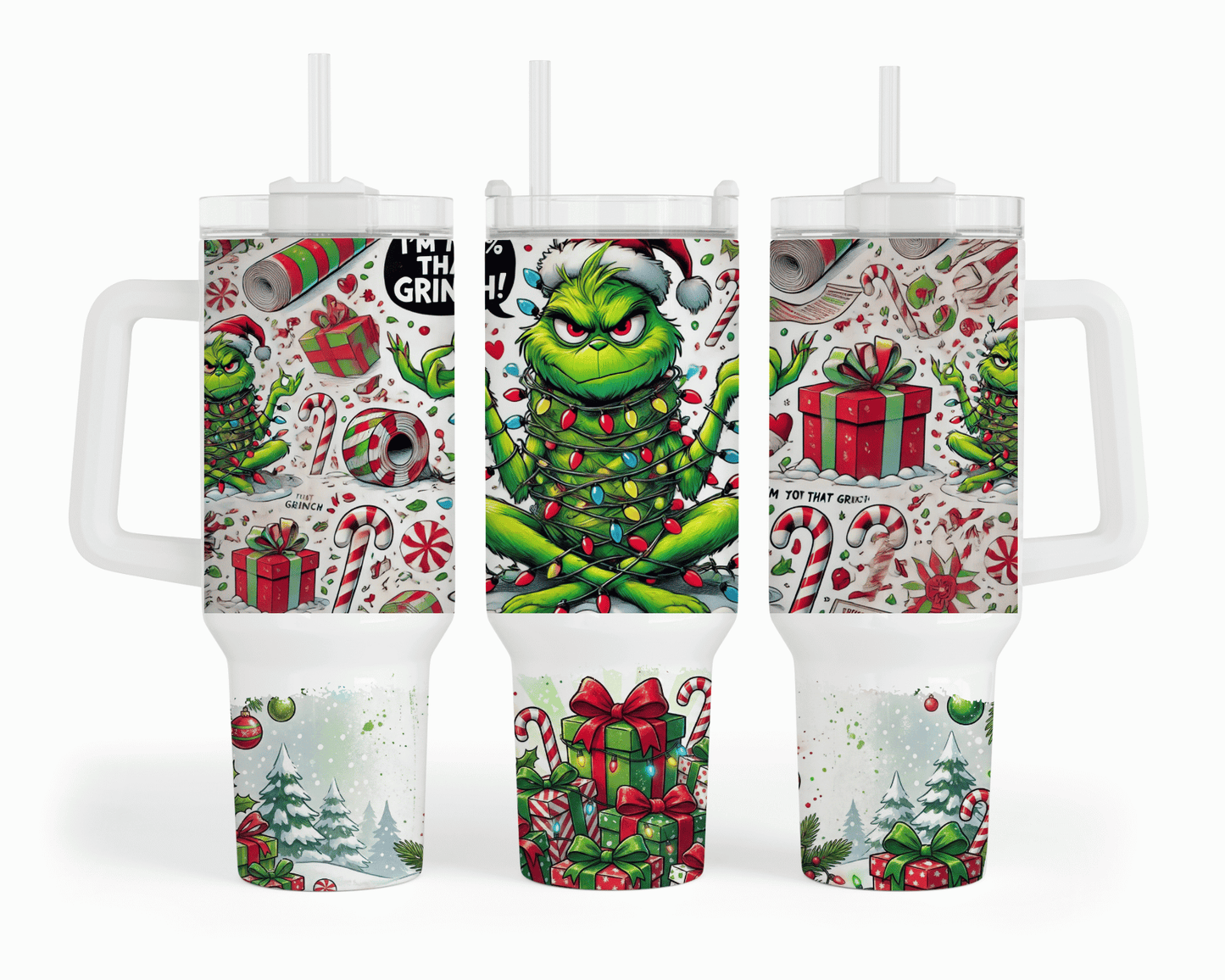 I'm That Grinch Christmas Lights 40 oz Tumbler