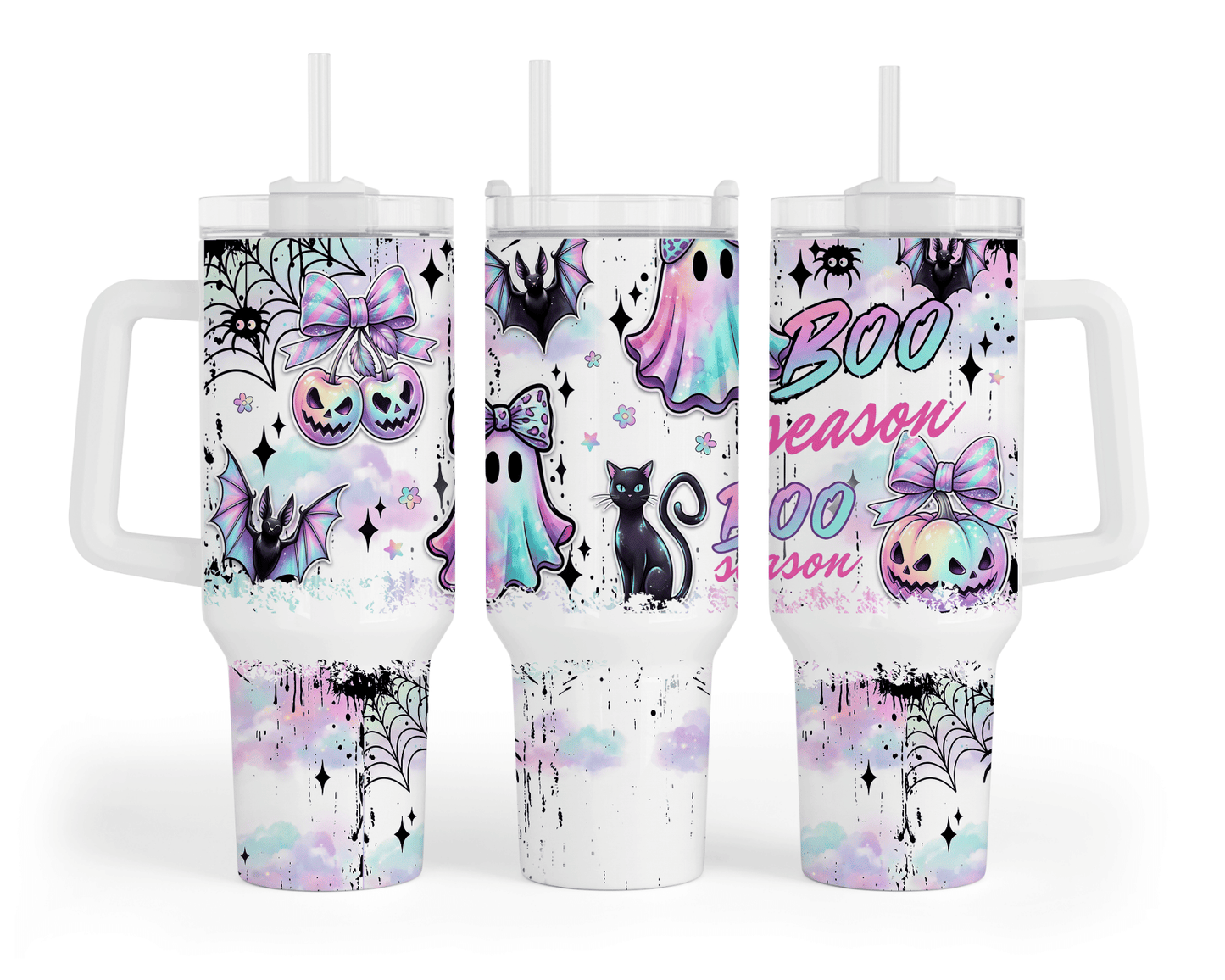 Boo Season Pastel Goth Halloween 40 oz Tumbler