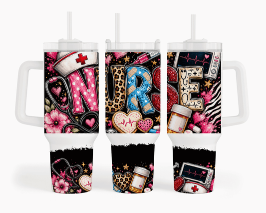 Nurse Life Bold Black 40 oz Tumbler