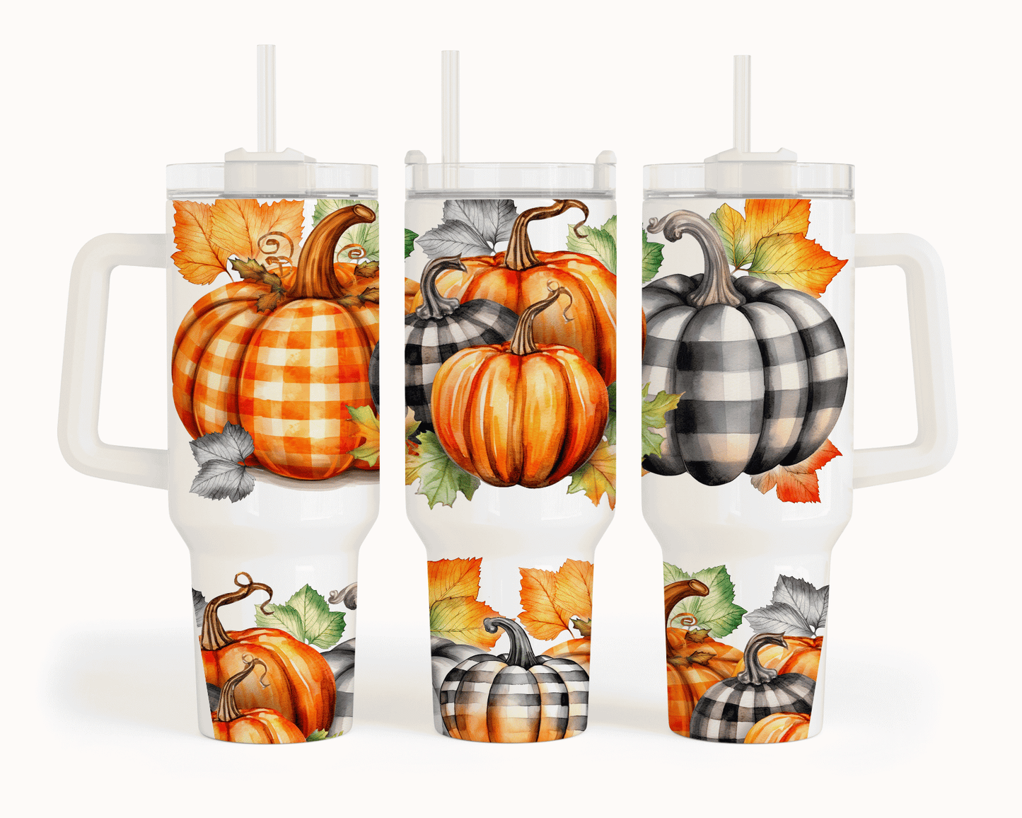 Fall Plaid Pumpkins 40 oz Tumbler