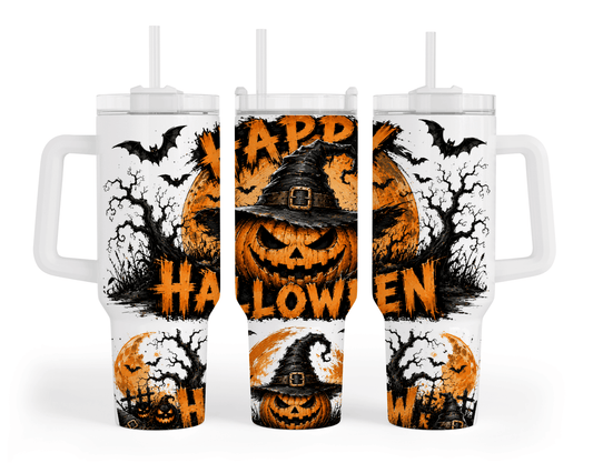 Happy Halloween Retro Jack-o-Lantern 40 oz Tumbler