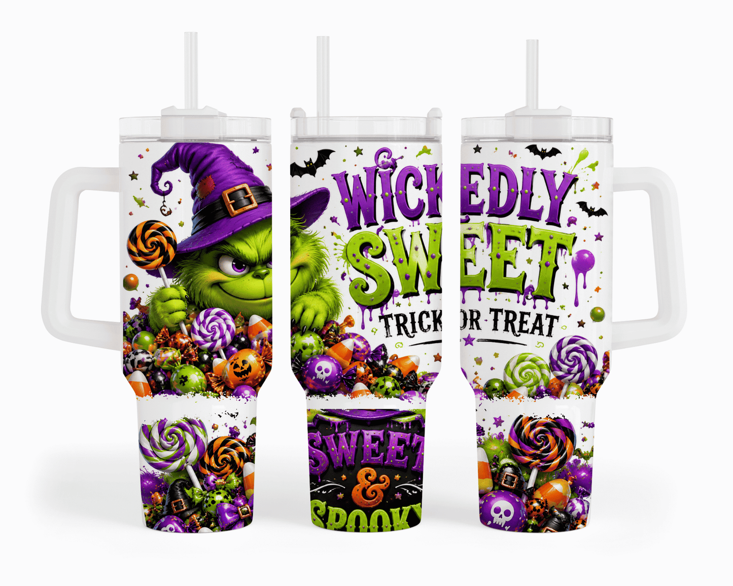 Wickedly Sweet Trick or Treat Grinch Halloween 40 oz Tumbler