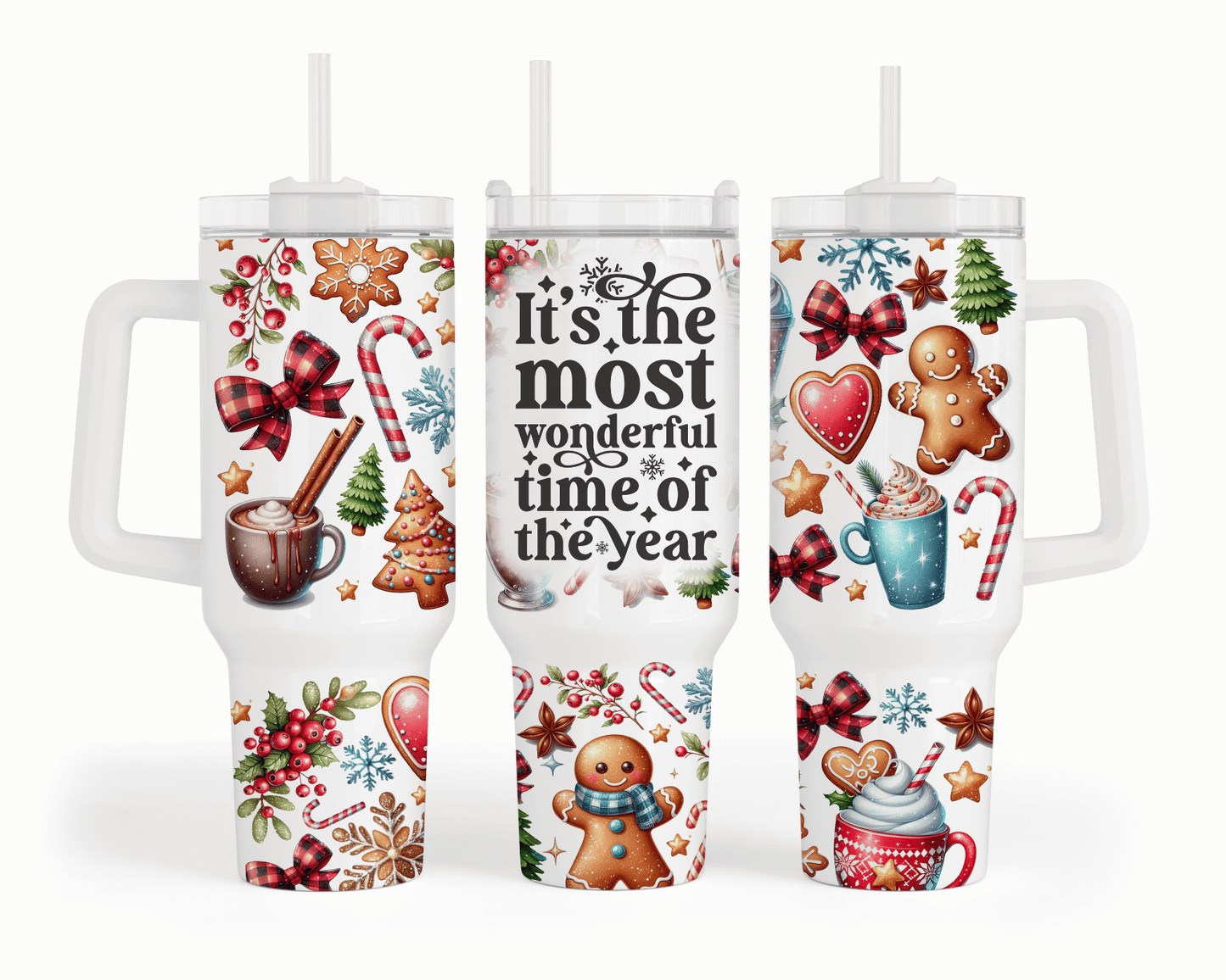 It's the Most Wonderful Time of the Year Gingerbread Christmas 40 oz Tumbler