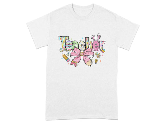 Cute Teacher Themed Graphic T-Shirt for Educators