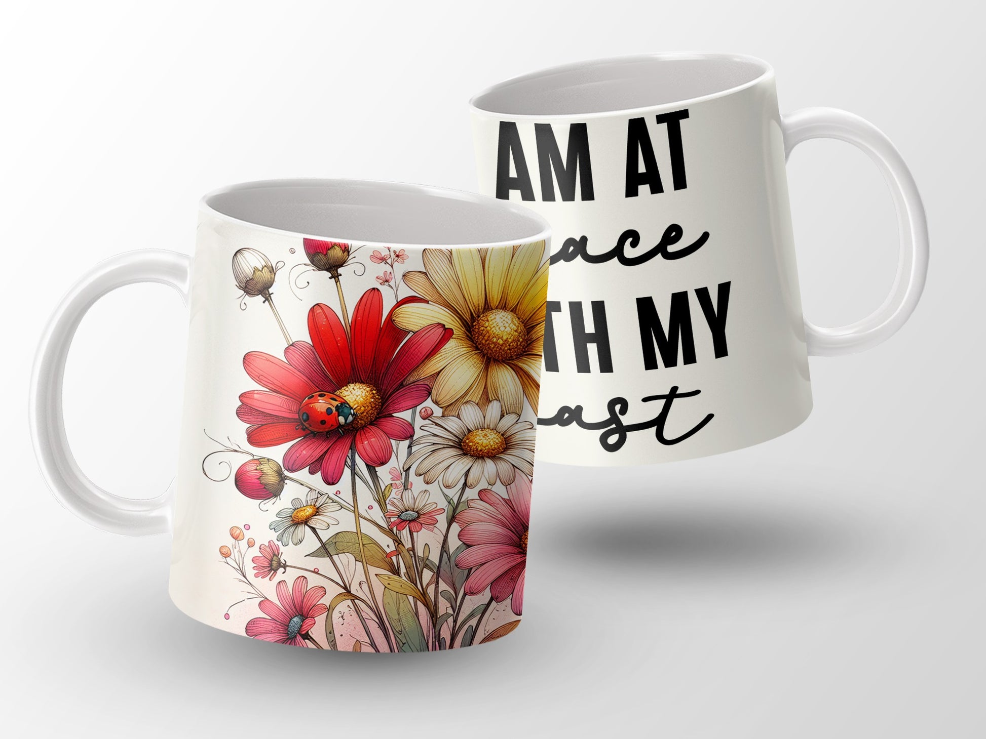 I AM AT peace WITH MY past ladybug floral design product type
mug
floral
ladybug
peace
past
inspirational
gift
drinkware
kitchenware
home decor
coffee
tea
positive vibes
self love
relaxation
nature design
spring flowers
daisy design
custom mug
unique present