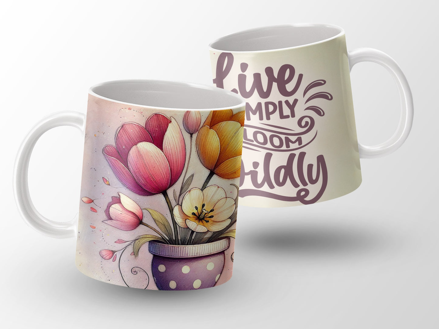 Live Simply Bloom Wildly Watercolor Tulips Pot Mug type
Tulip Mug, Floral Mug, Watercolor Design, Live Simply, Bloom Wildly, Inspirational Mug, Gift For Her, Flower Pot Design, Polka Dot Pot, Spring Mug, Summer Mug, Coffee Mug, Tea Cup, Unique Mug, Artistic Mug, Home Decor, Kitchenware, Drinkware, Positive Vibes, Botanical Print