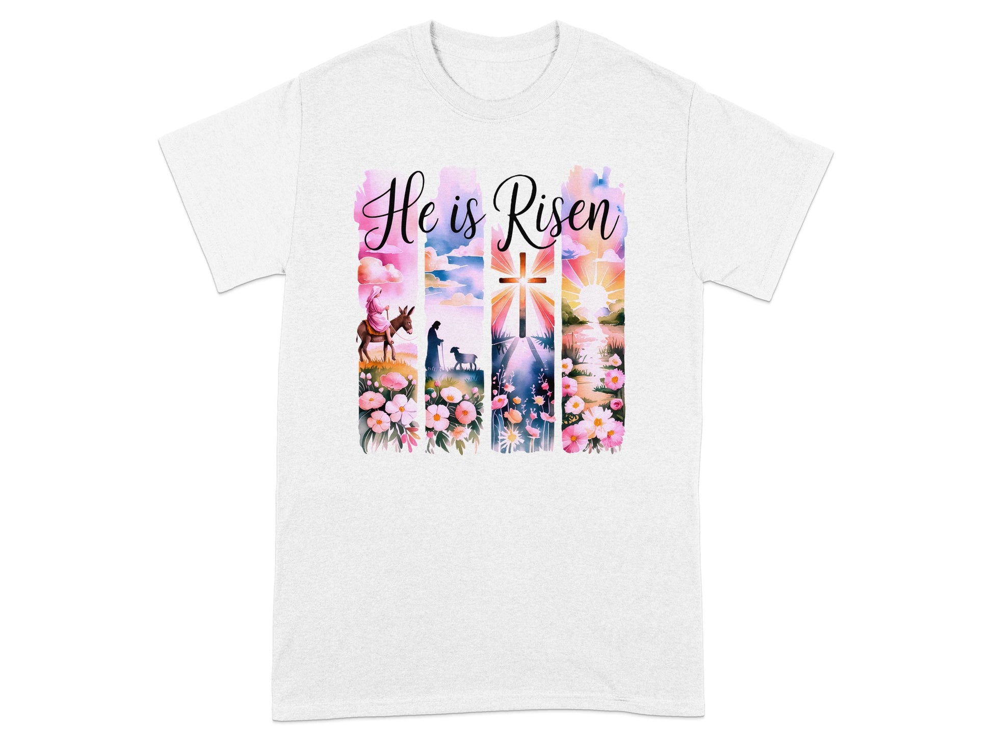 He Is Risen Christian Design Graphic T-Shirt