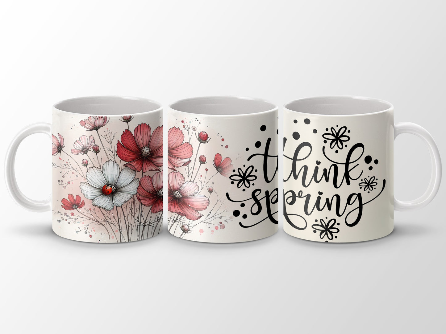 prefix Think Spring Cosmos Flowers Ladybug Garden Design Mug product type
mug, coffee mug, tea mug, spring, think spring, floral mug, flower mug, cosmos flower, ladybug, garden mug, nature mug, botanical, gift, gift idea, drinkware, home decor, kitchenware, unique mug, cute mug, spring decor