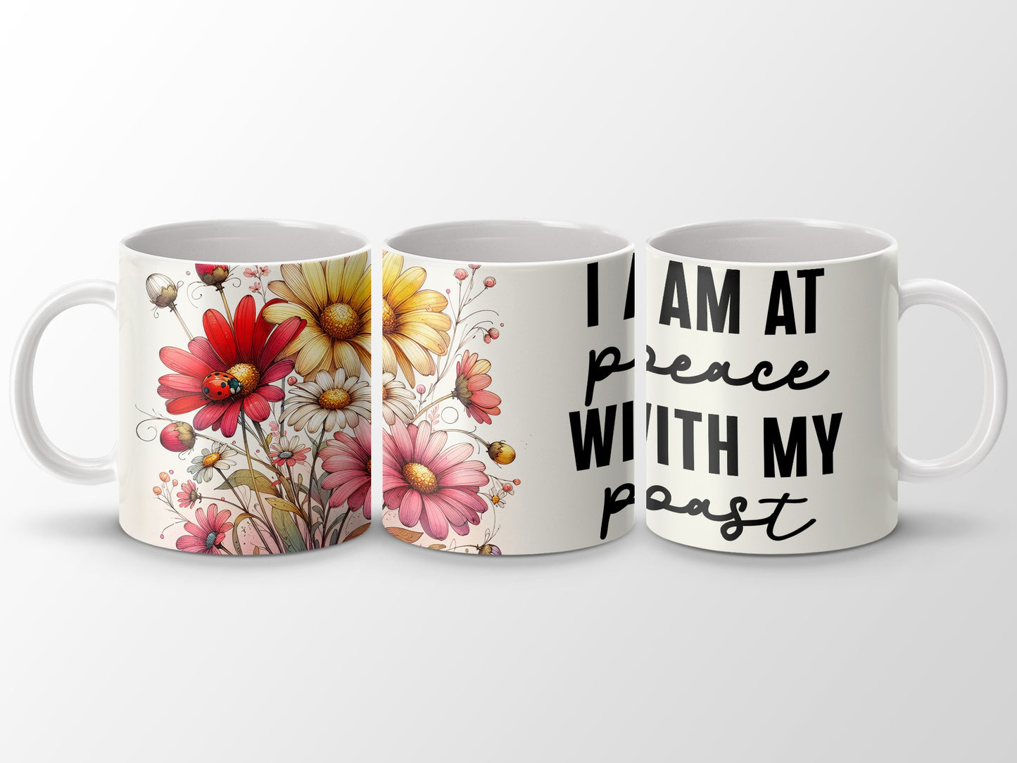 Colorful Daisy Ladybug I AM AT peace WITH MY past mug
Mug
Coffee mug
Tea mug
Floral mug
Daisy design
Colorful flowers
Ladybug art
Quote mug
Peace quote
Positive message
Past peace
Inspirational
Drinkware
Kitchen decor
Gift idea
Home accent
Custom mug
Unique gift
Nature art
Flower power