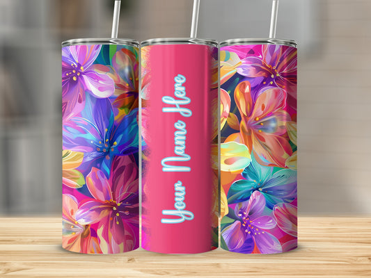 Vibrant Floral Custom Name Tumbler product type