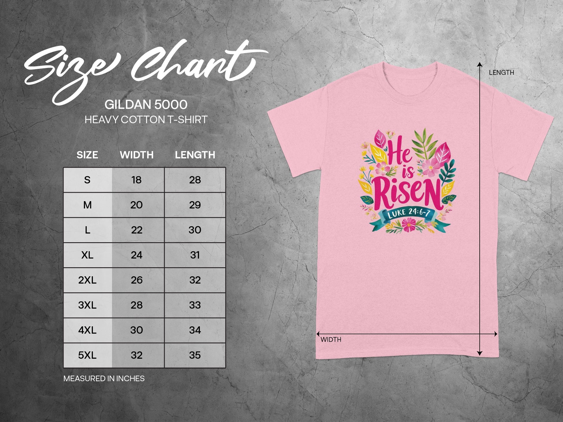 He Is Risen Luke 24:6-7 Floral Graphic T-shirt