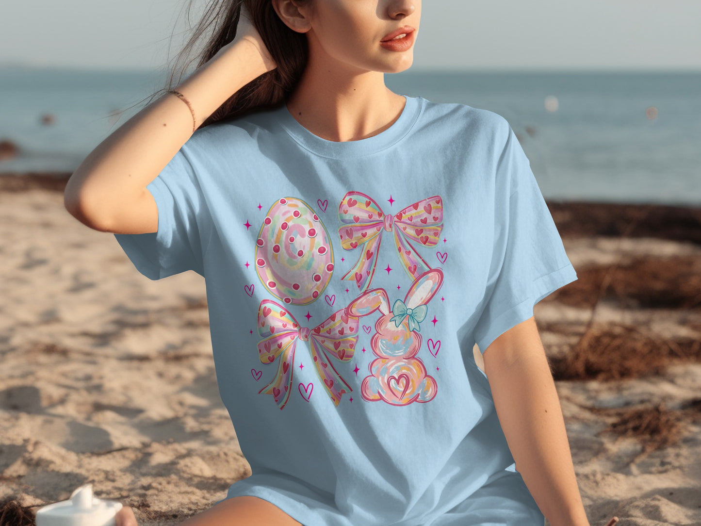 Pastel Candy and Bows Graphic Design T-shirt