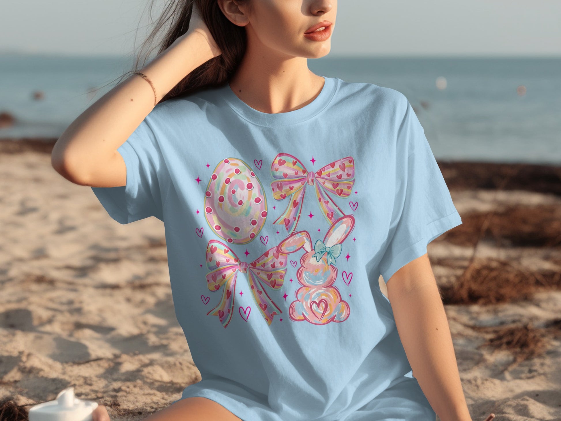 Pastel Candy and Bows Graphic Design T-shirt