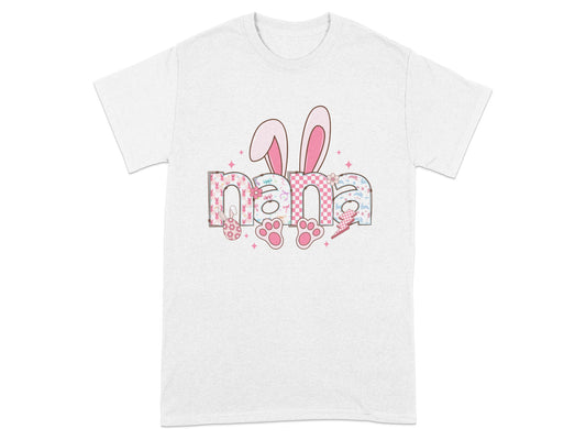 Cute Nana Bunny Ears Design T-Shirt for Easter