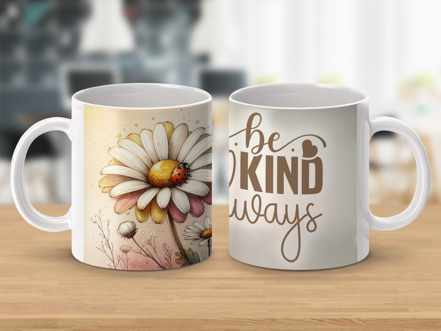 Daisy Ladybug Be Kind Always Inspirational Quote Mug product type