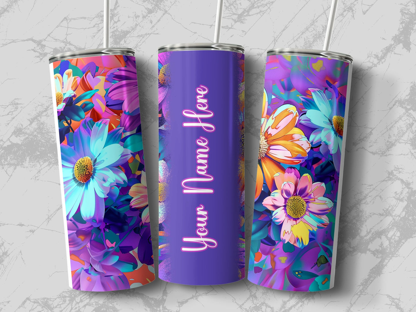 Vibrant Floral Personalized Name Tumbler product type
Tumbler
Floral tumbler
Personalized name
Custom drinkware
Vibrant flowers
Colorful design
Purple tumbler
Daisy pattern
Custom gift
Name tumbler
Beverage holder
Unique design
Bright colors
Flower art
Sublimation print
Artistic floral
Summer vibes
Spring collection
Drink accessory
Graphics tumbler