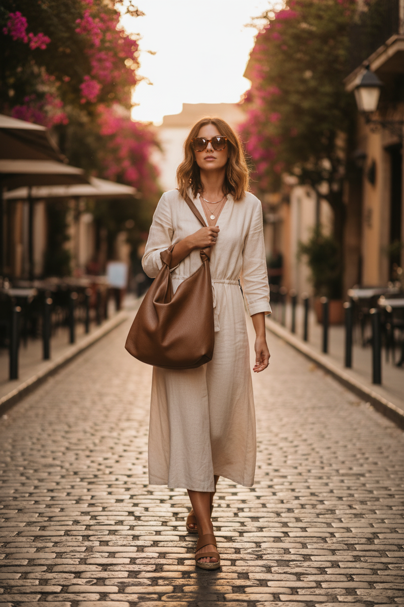 Brown Leather Hobo Bag Lifestyle