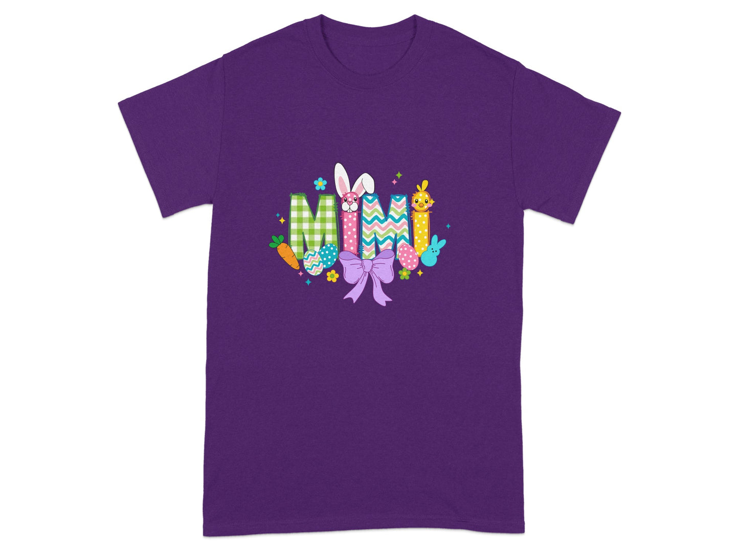 Cute Easter Bunny Mimi Design Purple T-shirt