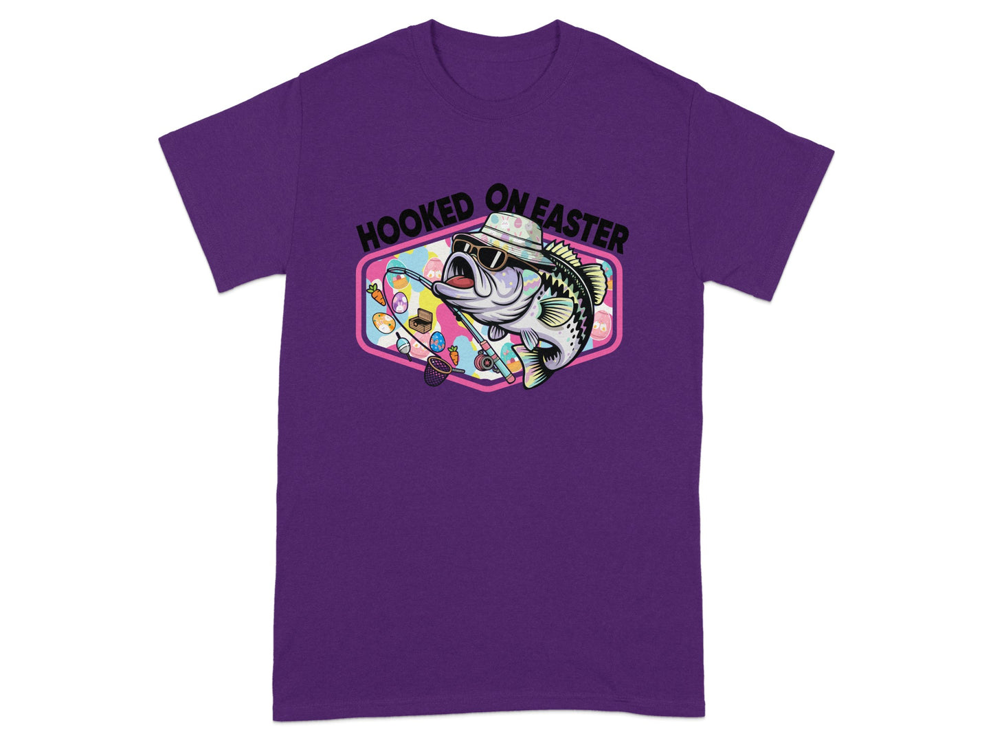 Hooked on Easter Graphic Print Purple T-shirt