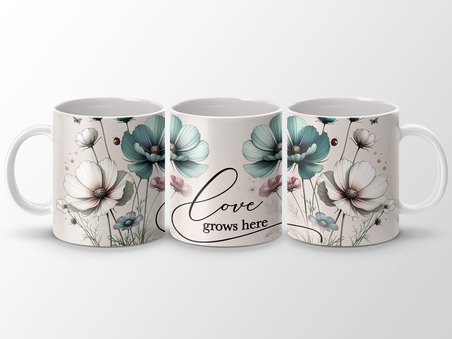 Charming Floral Love Grows Here Kitchen Drinkware product type
Floral Mug, Love Grows Here, Coffee Cup, Tea Mug, Botanical Design, Flower Art, Inspirational Mug, Home Decor, Kitchenware, Drinkware, Unique Mug, Pretty Mug, Spring Flowers, White Flowers, Blue Flowers, Ladybug Design, Butterfly Art, Positive Quote, Aesthetic Mug, Nature Inspired