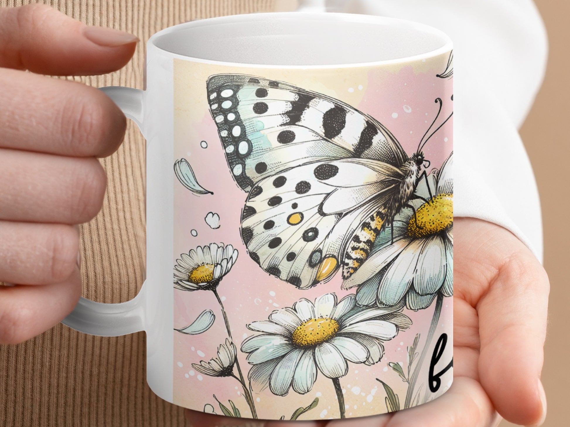 White Butterfly Daisies Pink Watercolor Mug product type
Butterfly
Daisies
Floral
Nature
Mug
Cup
Drinkware
Home Decor
Gift
Spring
Summer
Watercolor
Pink
White
Garden
Insect
Elegant
Sketch
Hand Drawn
Coffee Tea