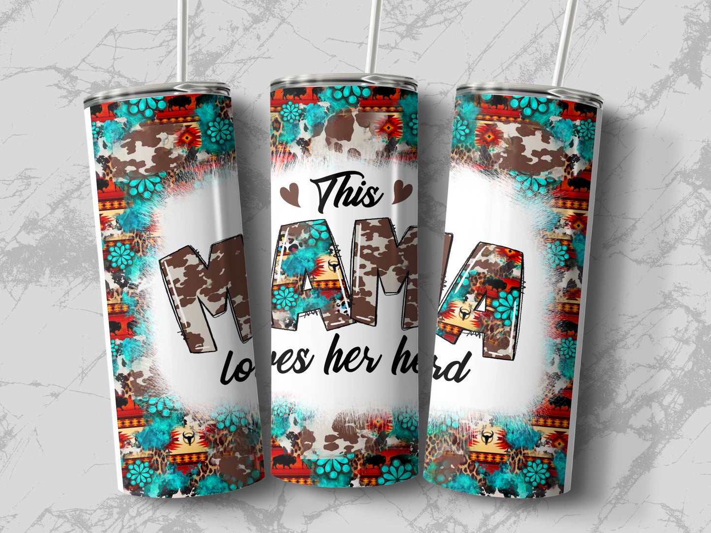 This Mama Loves Her Herd Colorful Insulated Tumbler