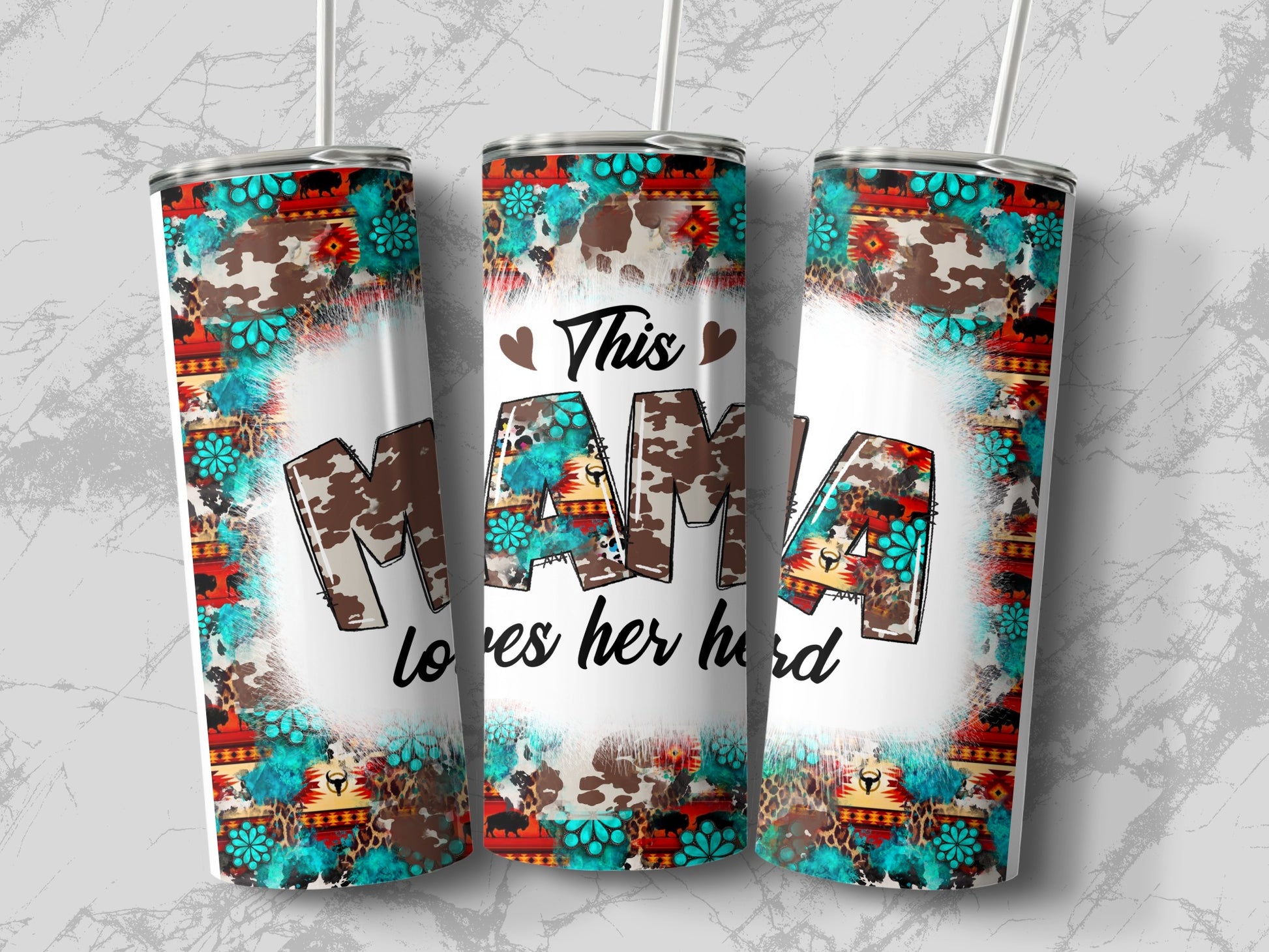 This Mama Loves Her Herd Colorful Insulated Tumbler